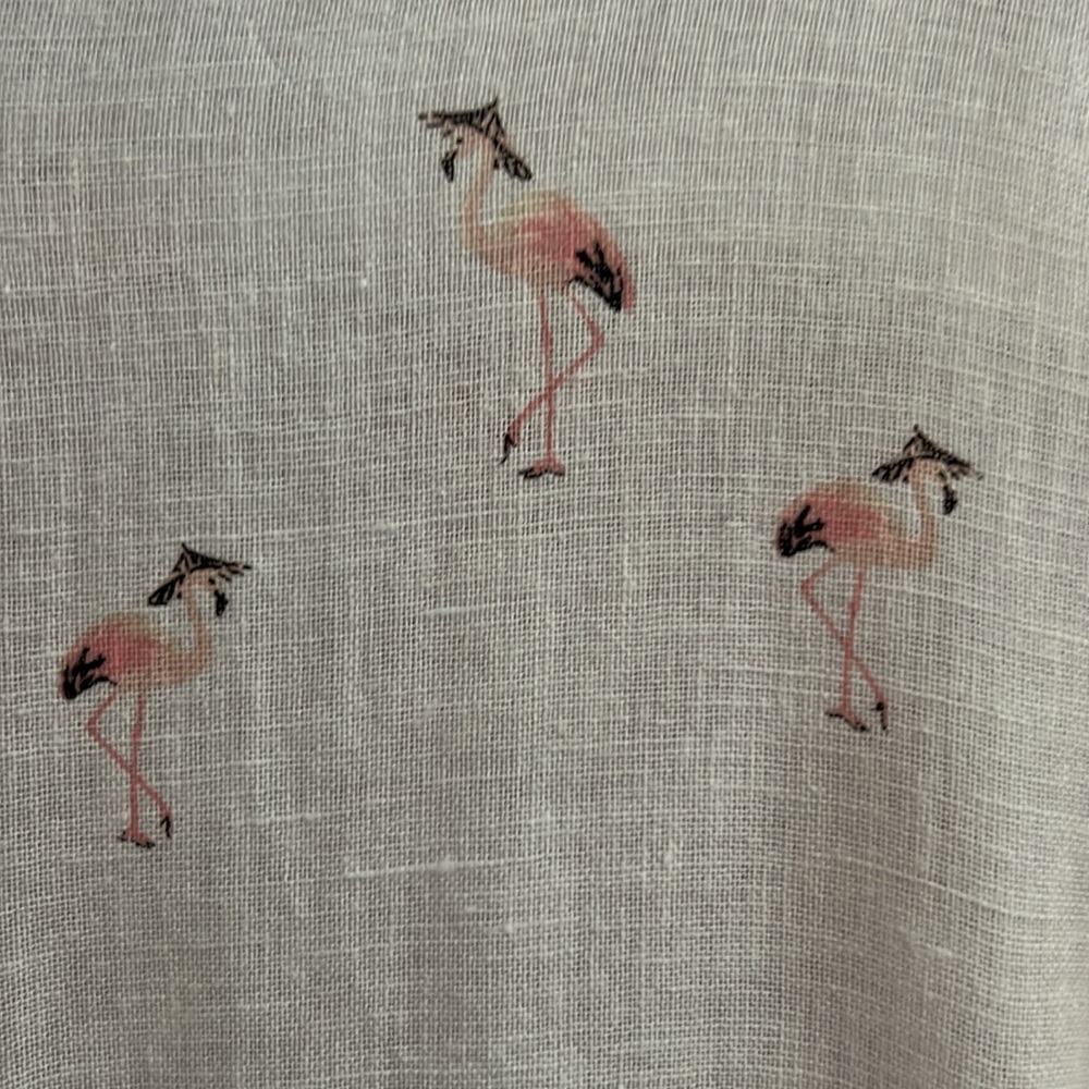 Rails Charli Retro Flamingos Linen Blend Long Sle… - image 3